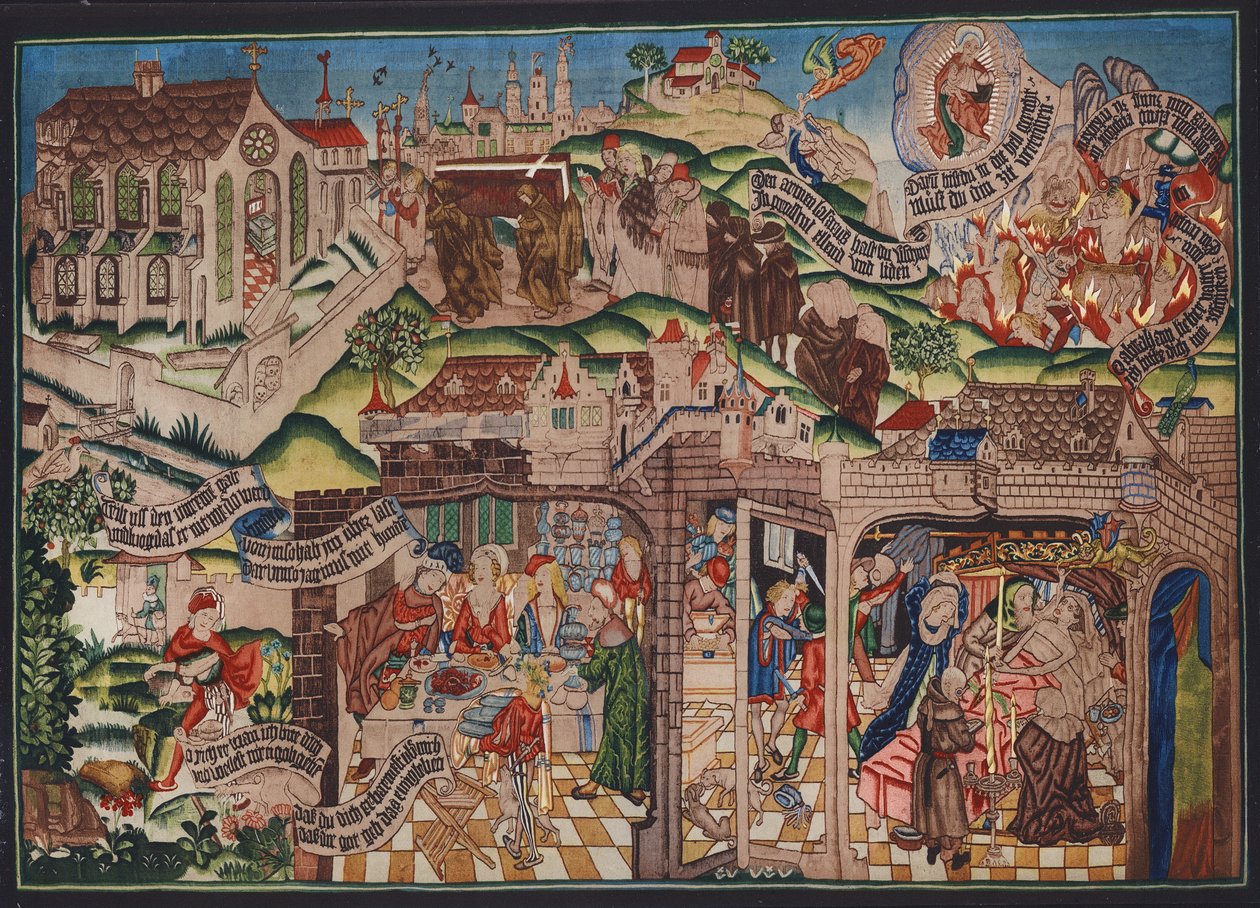 Tapiz de Lázaro, Basilea, c.1500 (litografía en color) de German School
