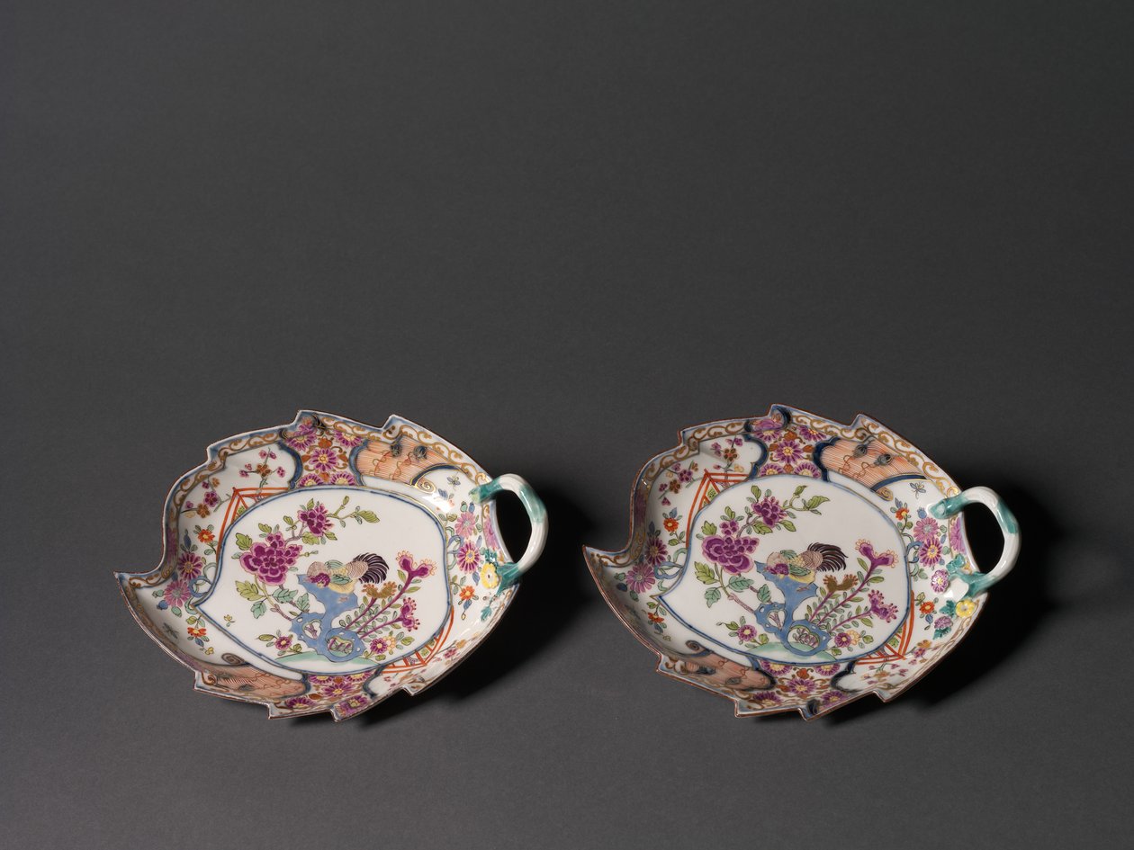 Plato de hoja, hecho por la Fábrica de Porcelana de Meissen de German School