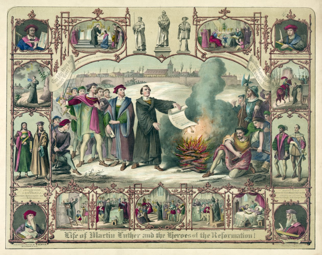 Vida de Martín Lutero y Héroes de la Reforma, publicado en 1874 de German School