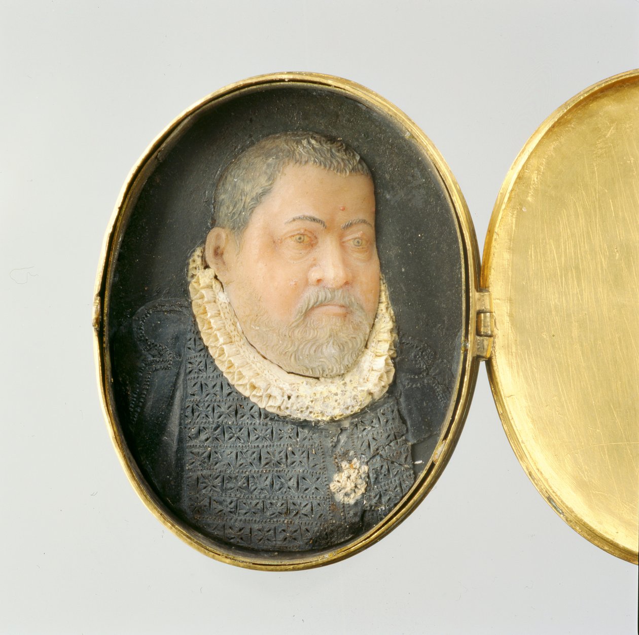 Medallón con retrato en miniatura de cera de Landgrave Wilhelm IV de German School