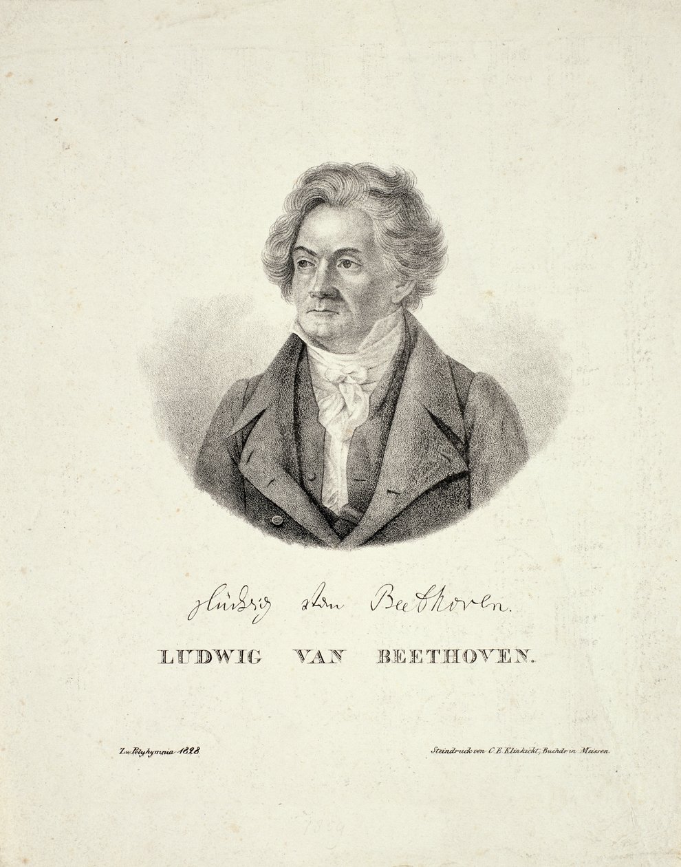 Ludwig van Beethoven (1770-1827) (grabado) de German School