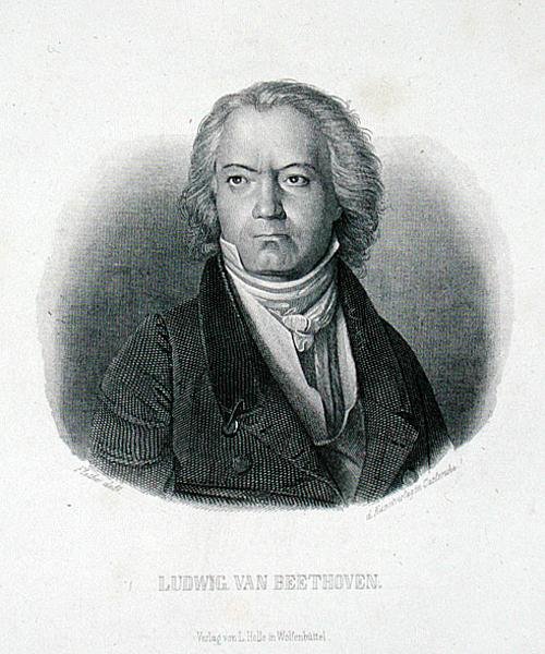 Ludwig van Beethoven (1770-1827) (grabado) de German School