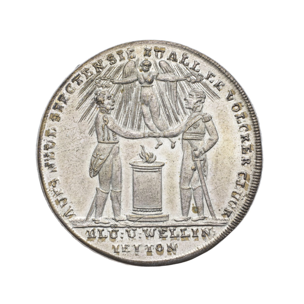 Medalla conmemorativa de Wellington y Blücher en Waterloo de German School