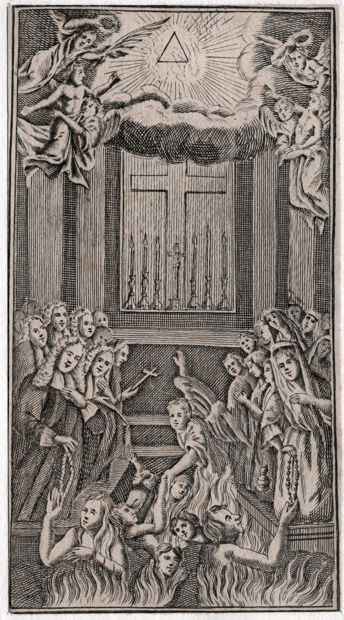 Misa en el templo (grabado) de German School