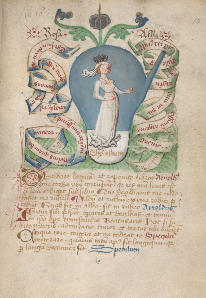 Sra. Sloane 2560, f.14 de los Tratados alquímicos, finales del siglo XV (vitela) de German School