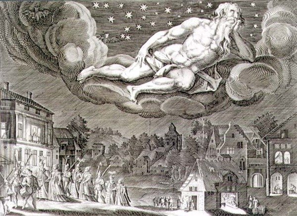 Noche, grabado por Paul Furst (c.1605-66) de German School