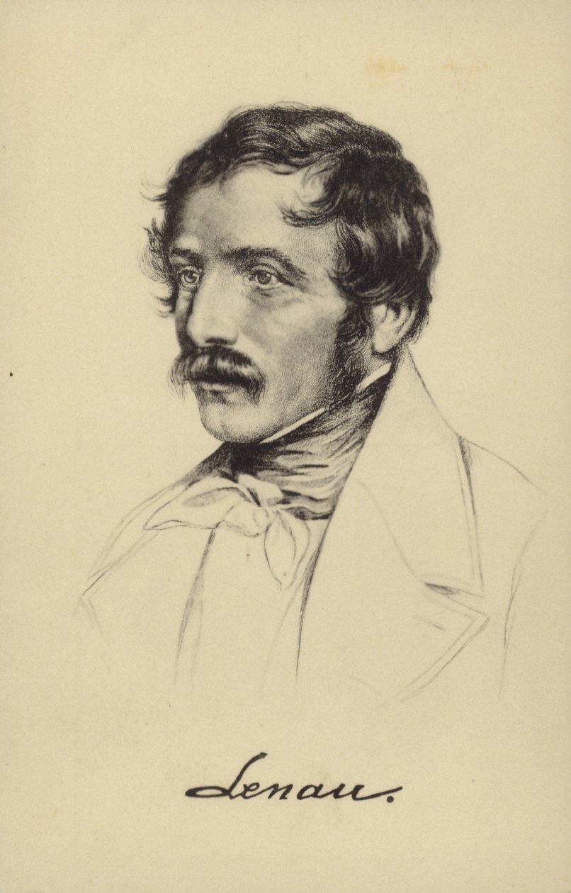 Nikolaus Lenau (1802-1850), poeta austriaco (litografía) de German School
