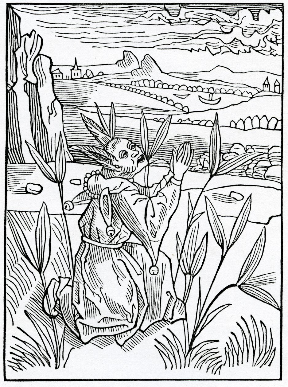 De oraciones, votos y peticiones improductivas y vanas, ilustración de la traducción al inglés de Alexander Barclay de 