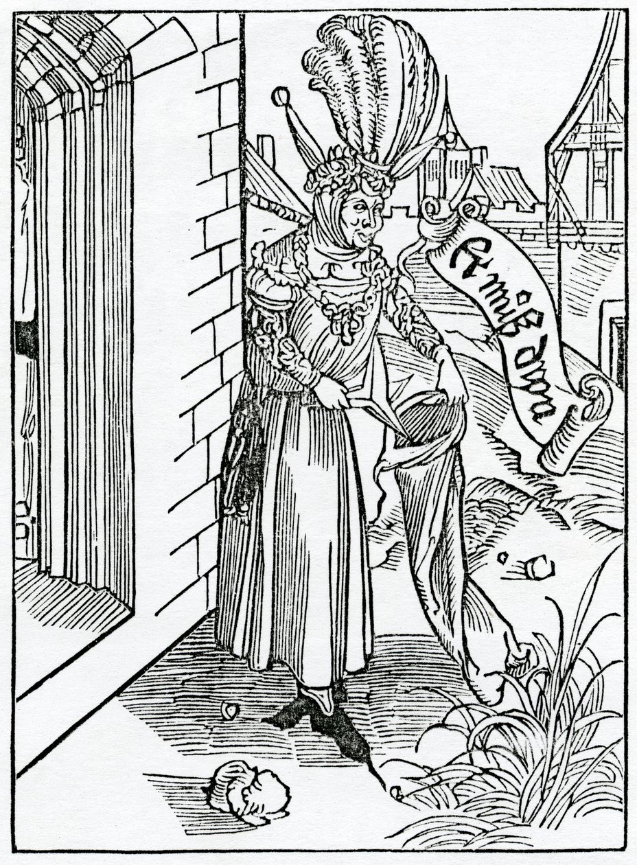 De la arrogancia y el orgullo de los hombres rudos del campo, ilustración de la traducción al inglés de Alexander Barclay de 