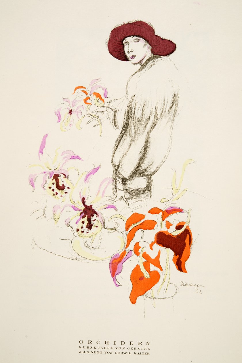 Orquídeas, Chaqueta corta de Gerstel, de Styl, pub.1922 de German School