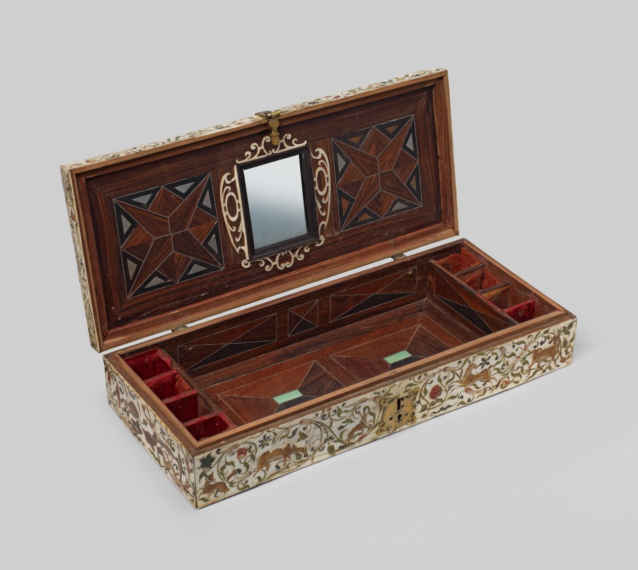Cofre de matrimonio pintado en marfil, 1600-99 de German School