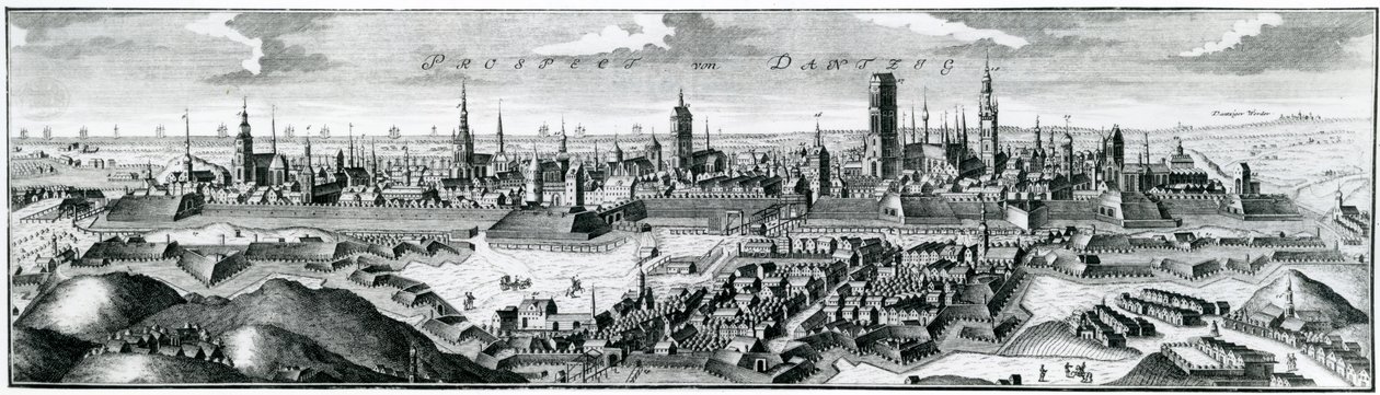 Vista panorámica de Danzig (Gdansk) de German School