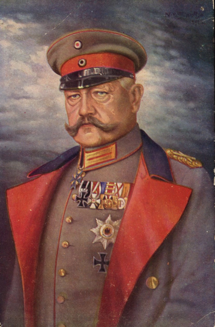 Paul von Hindenburg (litografía en color) de German School