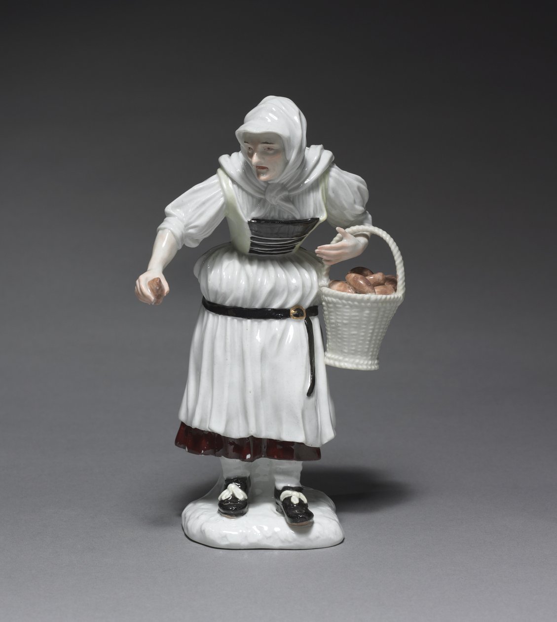 Mujer campesina, fábrica de porcelana Meissen, Alemania, modelada por Johann Joachim Kändler de German School