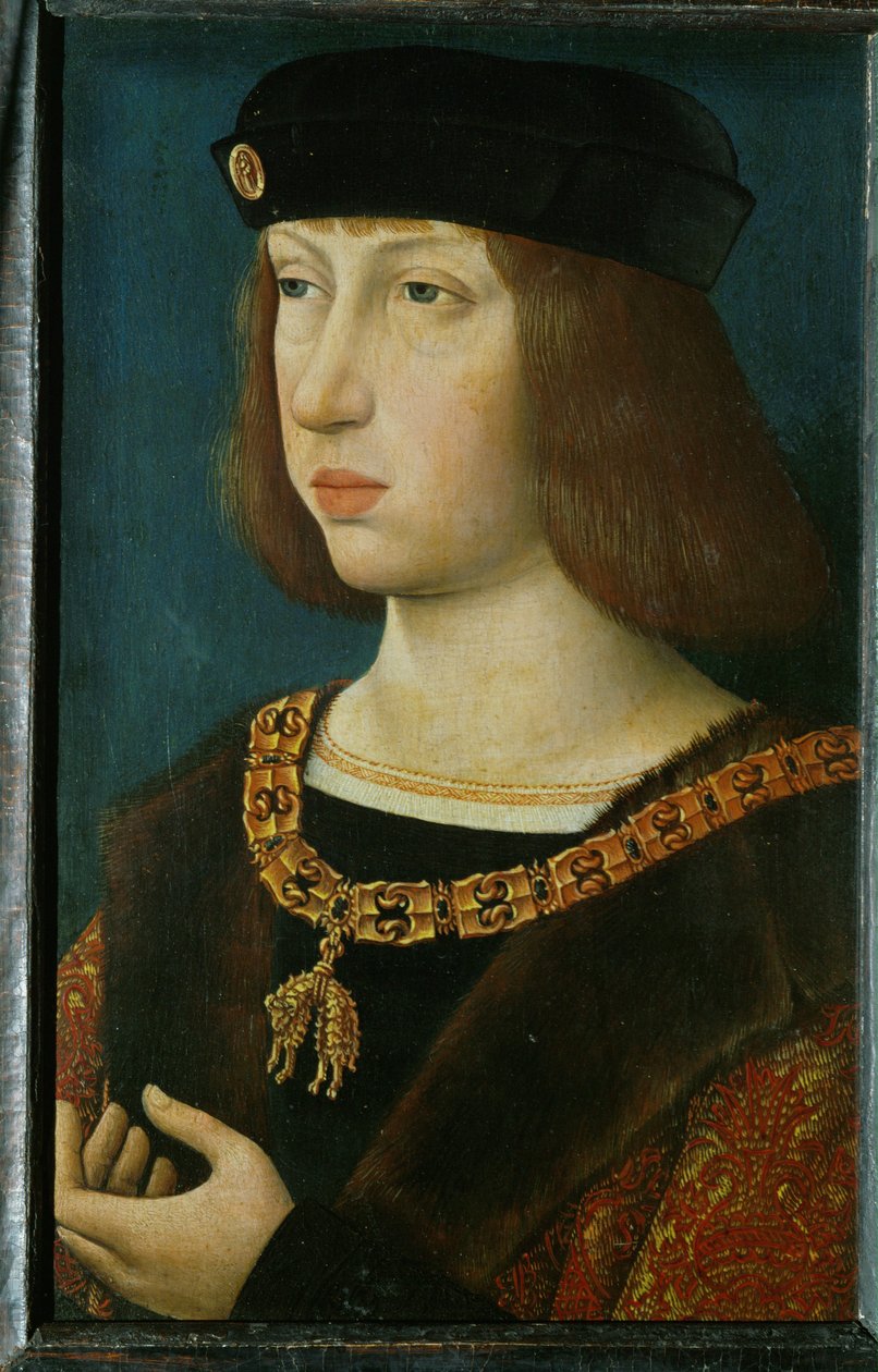 Philipp der Schoene, hijo de Maximiliano I y María de Borgoña ... (pintura sobre madera) de German School