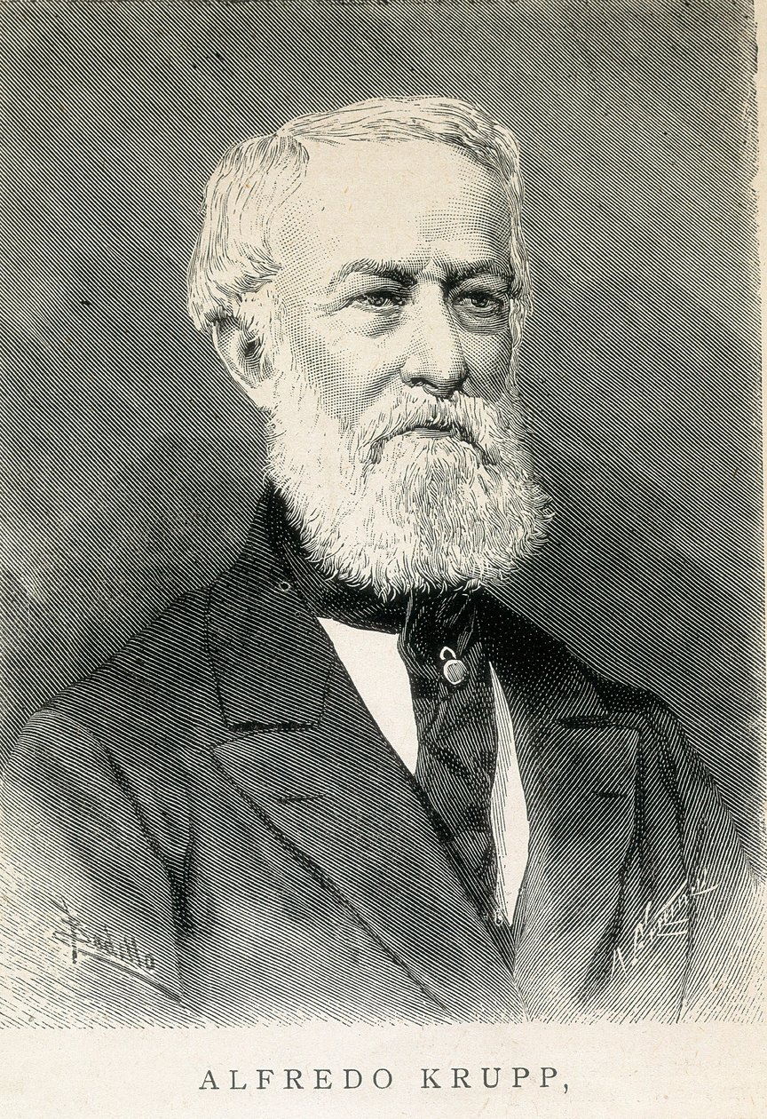 Retrato de Alfred KRUPP (1812-1887), industrial del acero alemán de German School