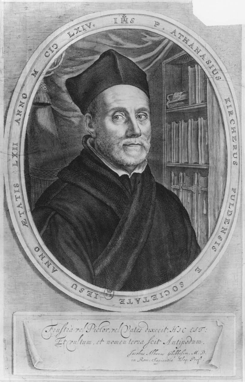 Retrato de Athanasius Kircher, erudito alemán, a los 62 años de German School