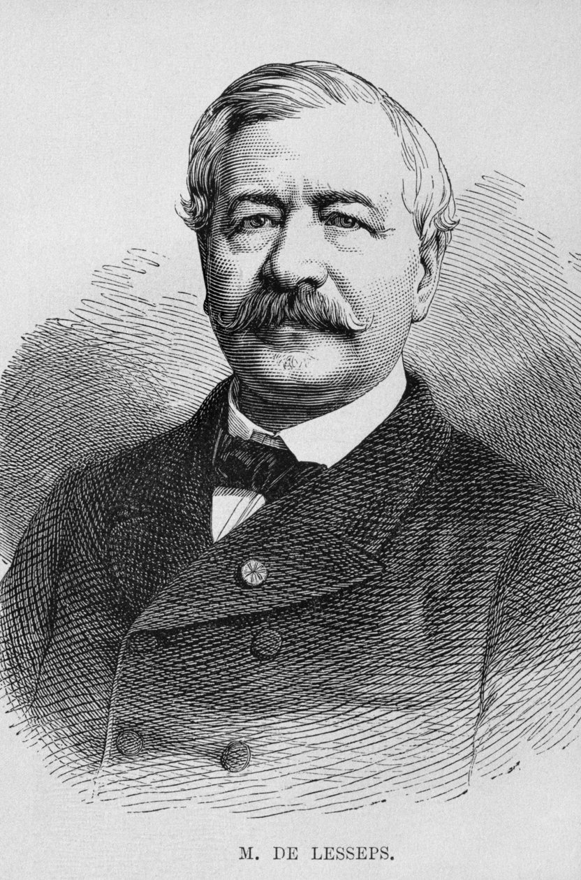 Retrato de Ferdinand Marie de Lesseps (1805-94), de LEgypte de Georg Moritz Ebers (1837-98), 1881 de German School
