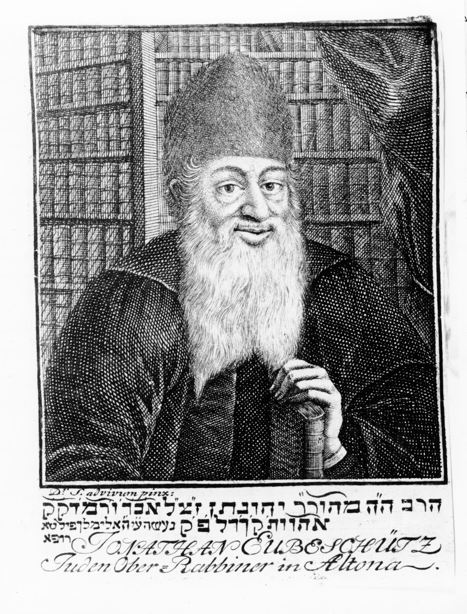 Retrato de Jonathan Eubeschutz, Rabino Principal en Altona de German School
