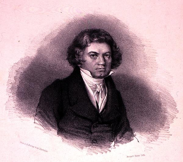 Retrato de Ludwig van Beethoven (1770-1827) grabado por Faustin Herr de German School