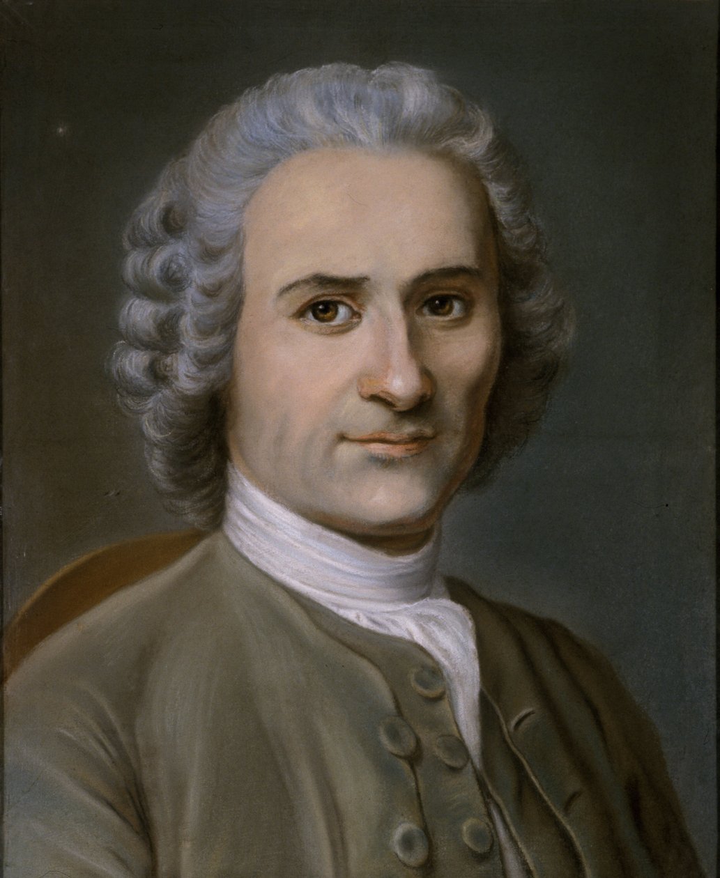 Retrato de un hombre con peluca empolvada de German School