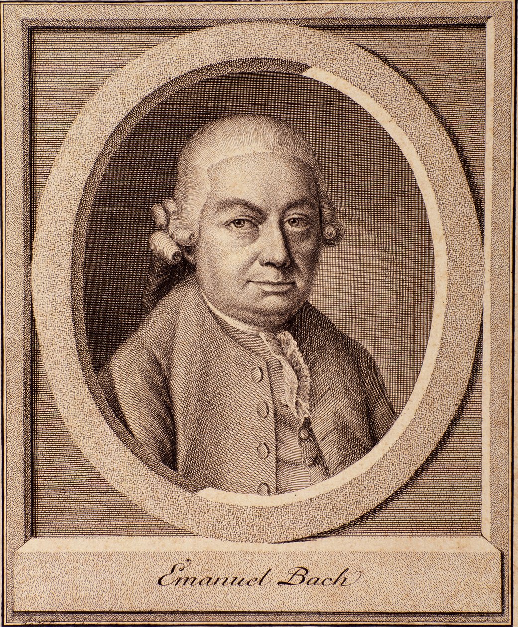 Retrato del compositor alemán Carl Philipp Emanuel Bach (1714-1788) hijo de Johan Sebastian Bach de German School
