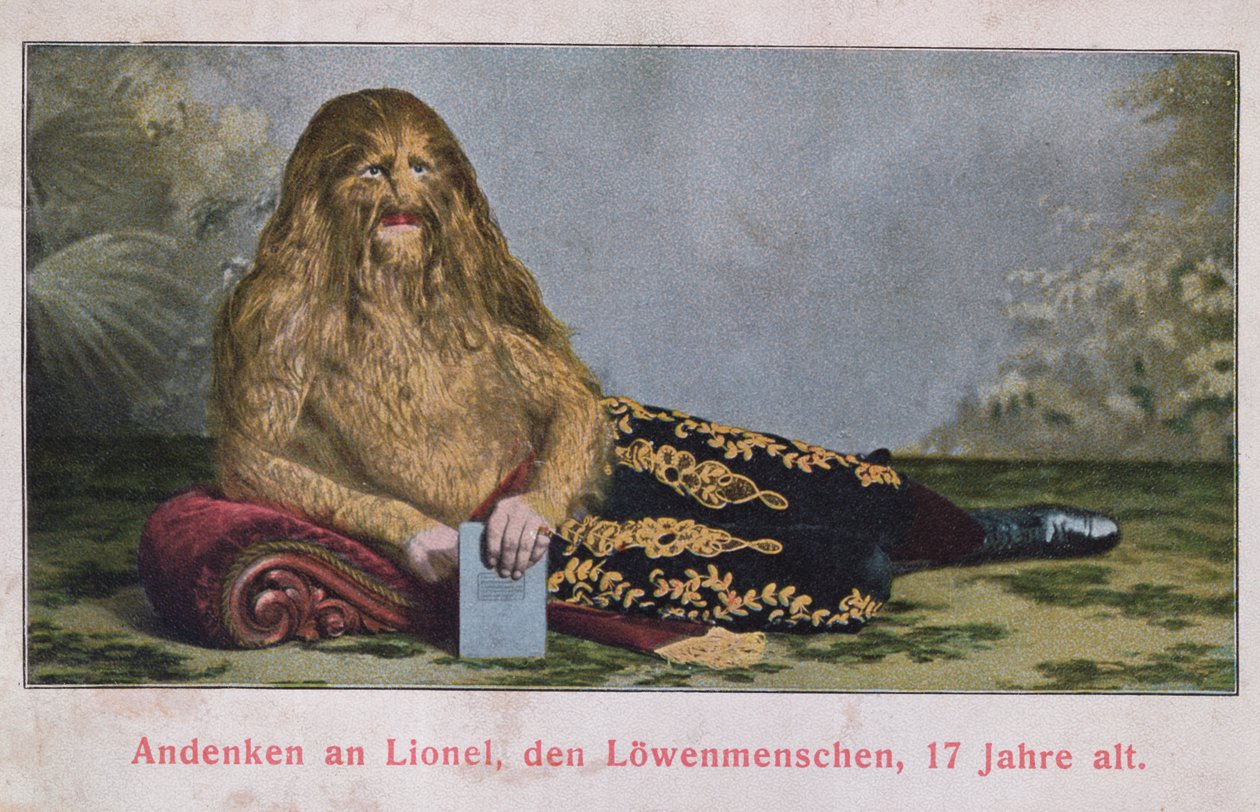 Postal que representa a Lionel el Niño León a los 17 años, 1909 de German School