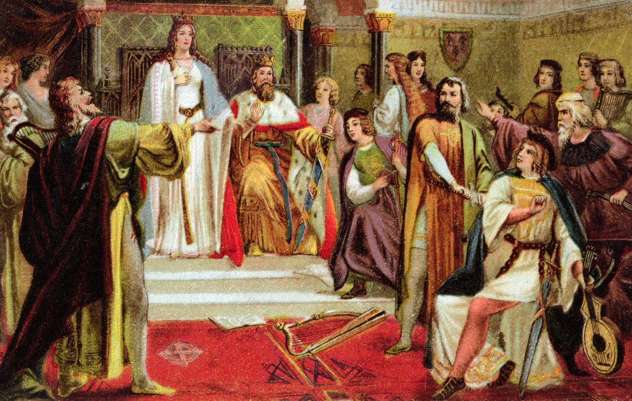 Postal con una escena de Tannhauser de Richard Wagner, c.1900 de German School
