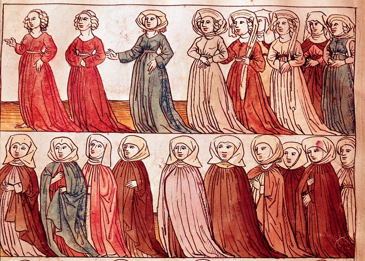 Procesión de mujeres de Bohemia de German School