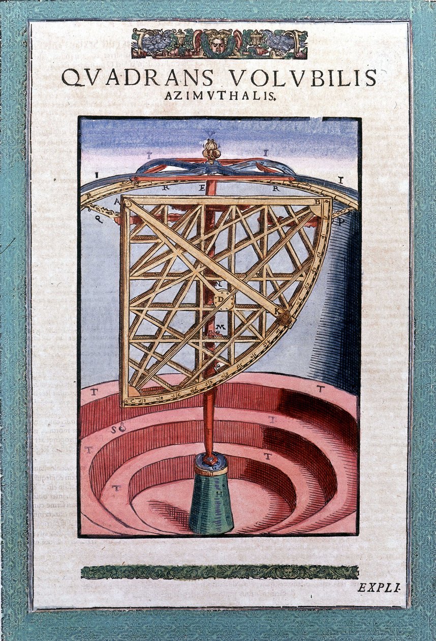 Cuadrante azimutal zodiacal en “Astronomiae instituatae machanicia” por Tycho Brahe (1546 - 1601), Wandsbeck de German School