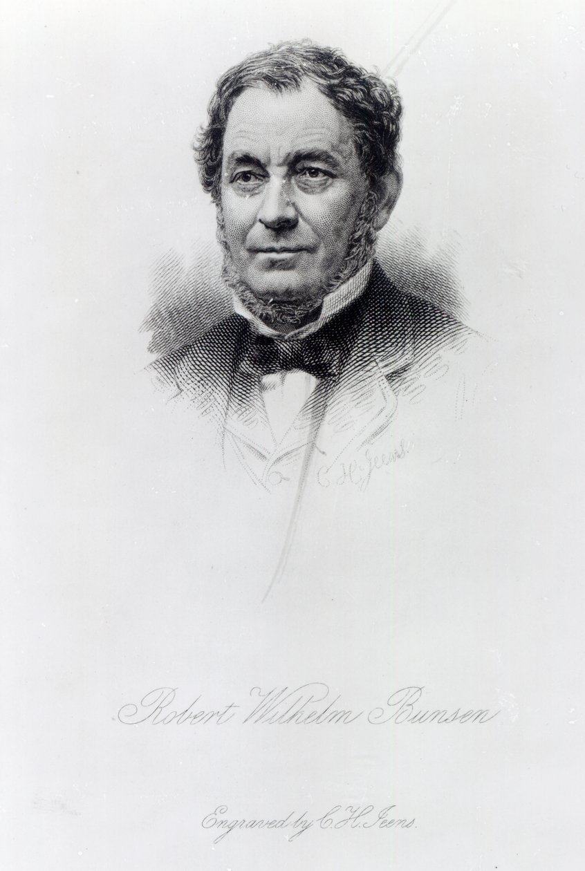 Robert Wilhelm Bunsen, grabado por C.H Jeens de German School