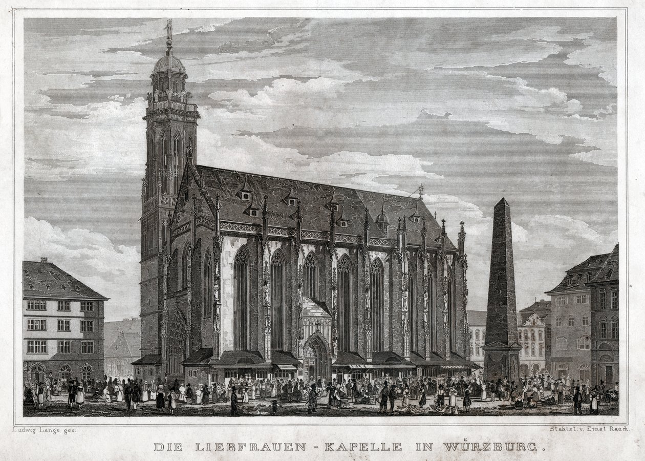 Santa María de Wurzburgo (grabado, ca. 1850) de German School