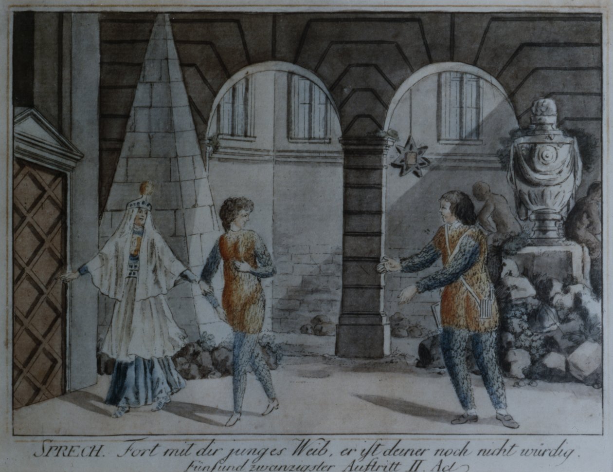 Escena de La flauta mágica de Wolfgang Amadeus Mozart de German School