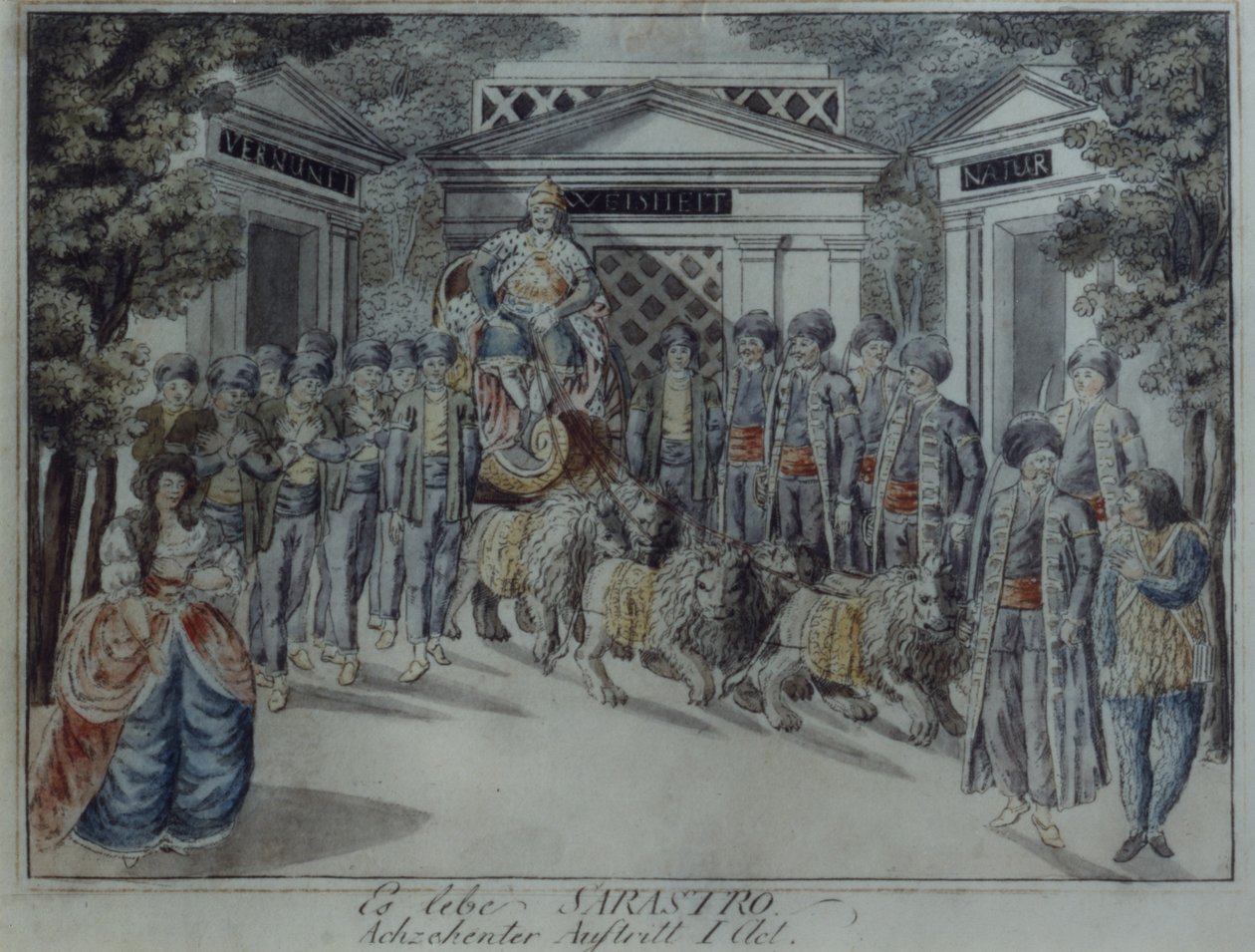 Escena de La flauta mágica de Wolfgang Amadeus Mozart de German School