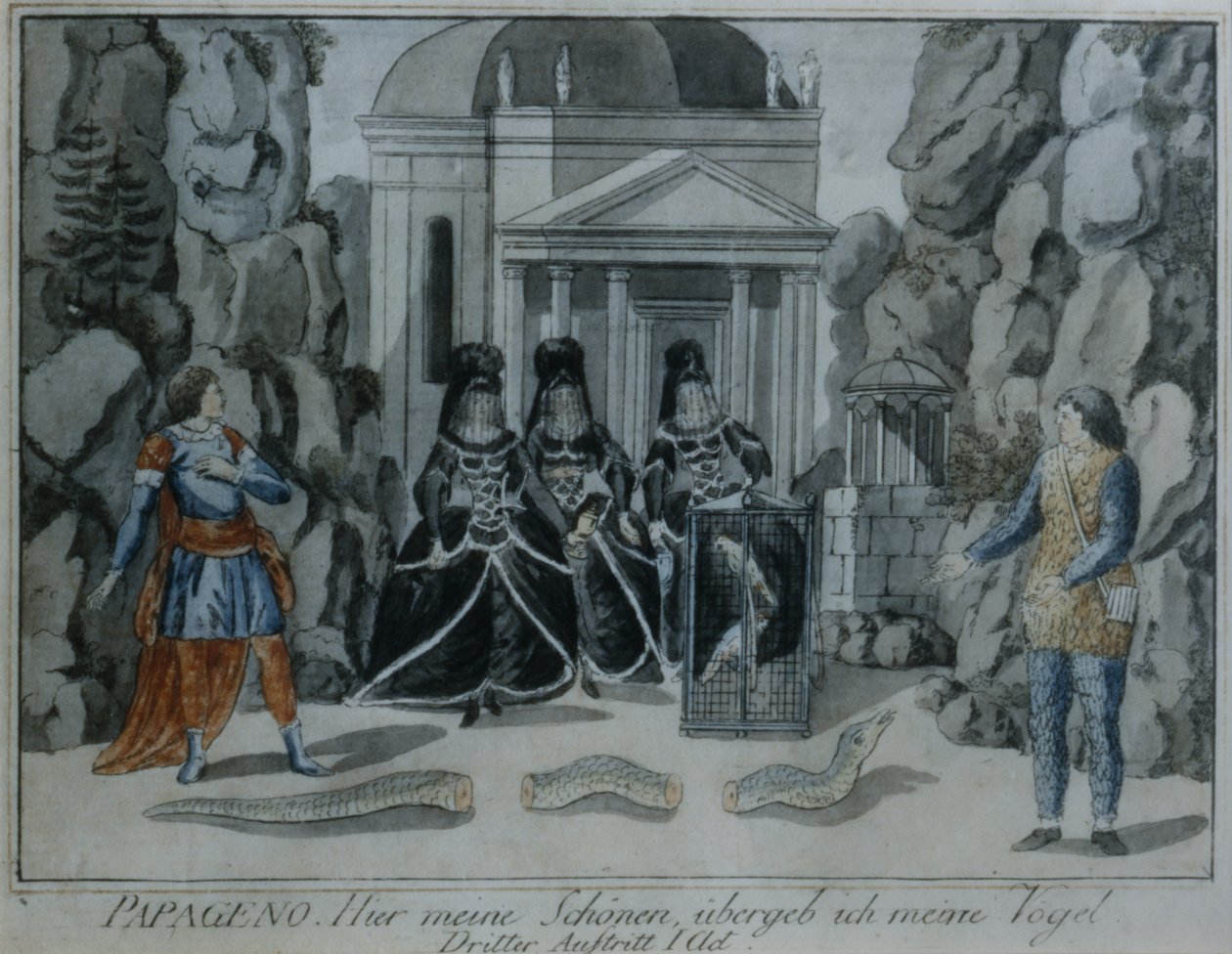 Escena de La flauta mágica de Wolfgang Amadeus Mozart de German School