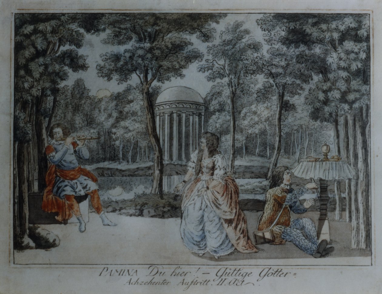 Escena de La flauta mágica de Wolfgang Amadeus Mozart de German School