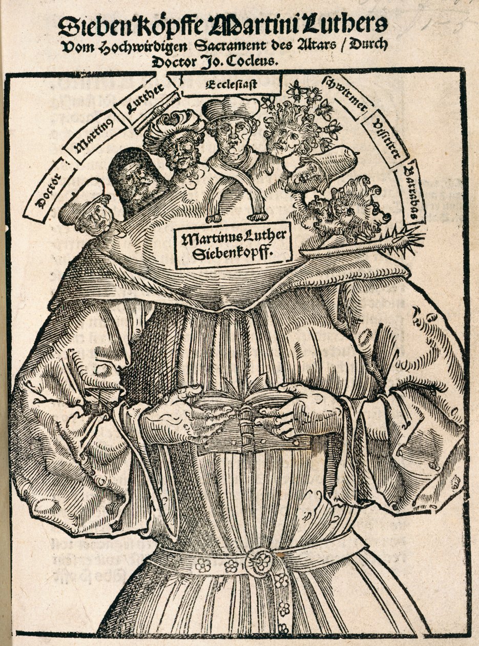 Martín Lutero de siete cabezas de German School