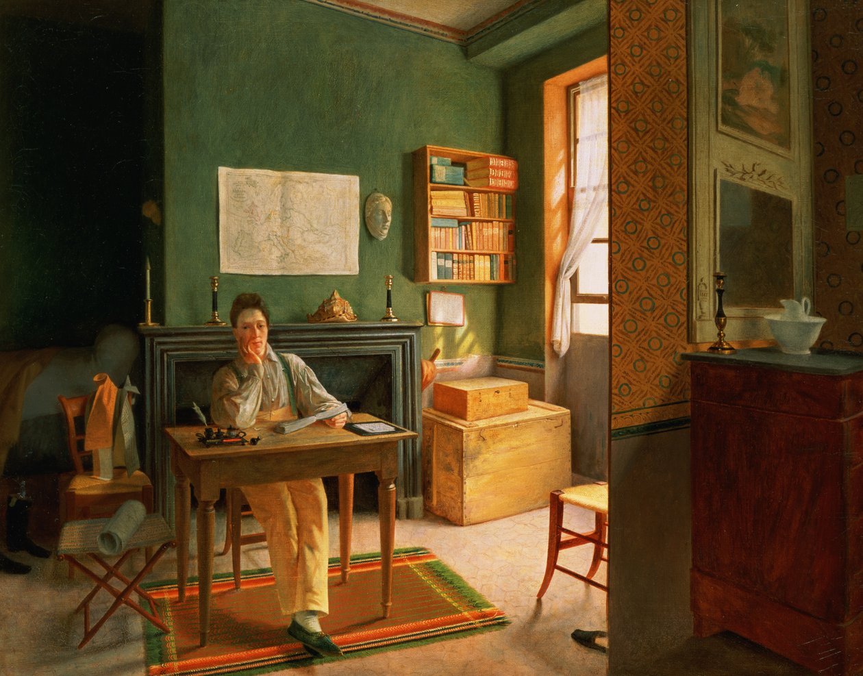 Estudiante Trabajando en su Escritorio de German School