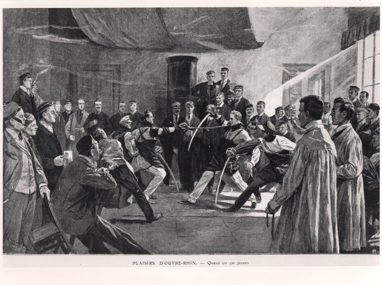 Estudiante o duelo de Mensur, principios del siglo XX de German School