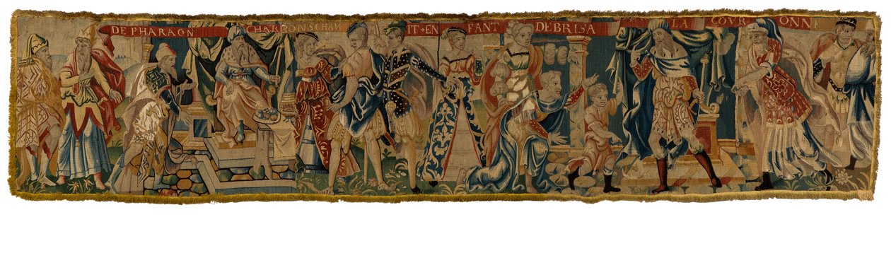 Tapiz que representa a Moisés arrojando la corona del faraón y siendo castigado, procedente de Renania de German School