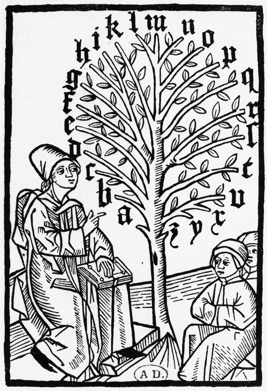 Enseñando el alfabeto, 1490 de German School