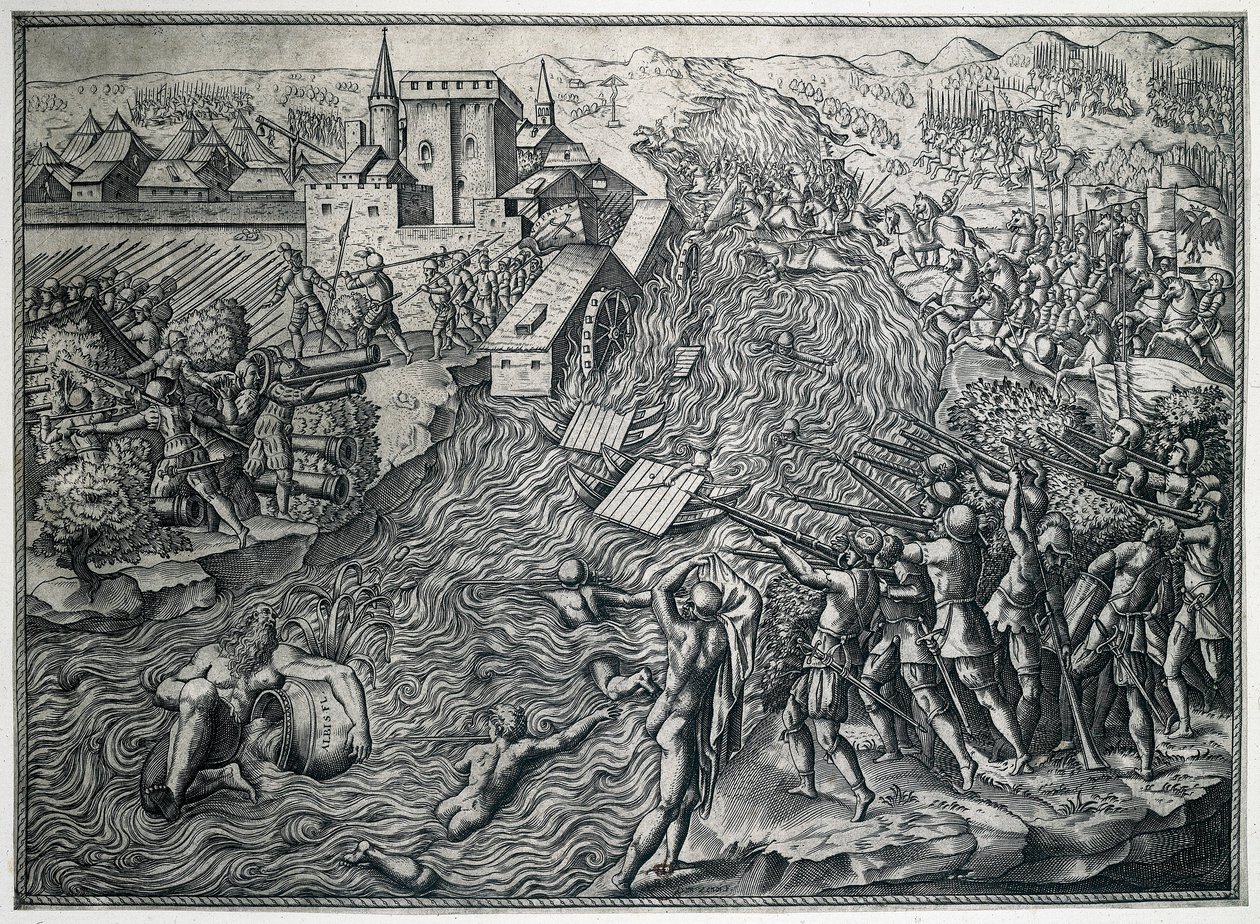 La Batalla de Mühlberg, 25 de abril de 1547 de German School