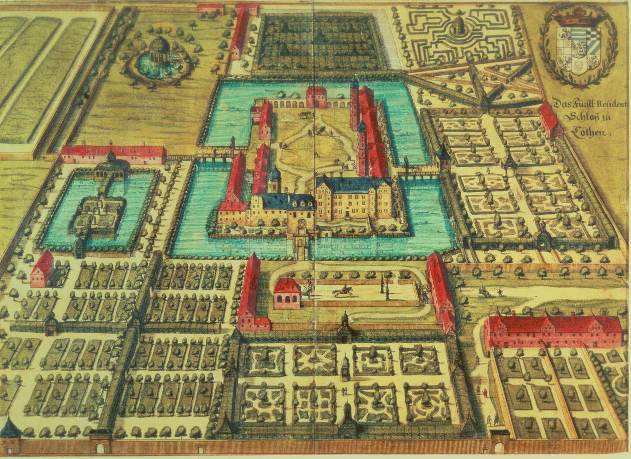 El castillo del príncipe de Kothen, de "Topographia" de Mattheus Merian el Viejo de German School