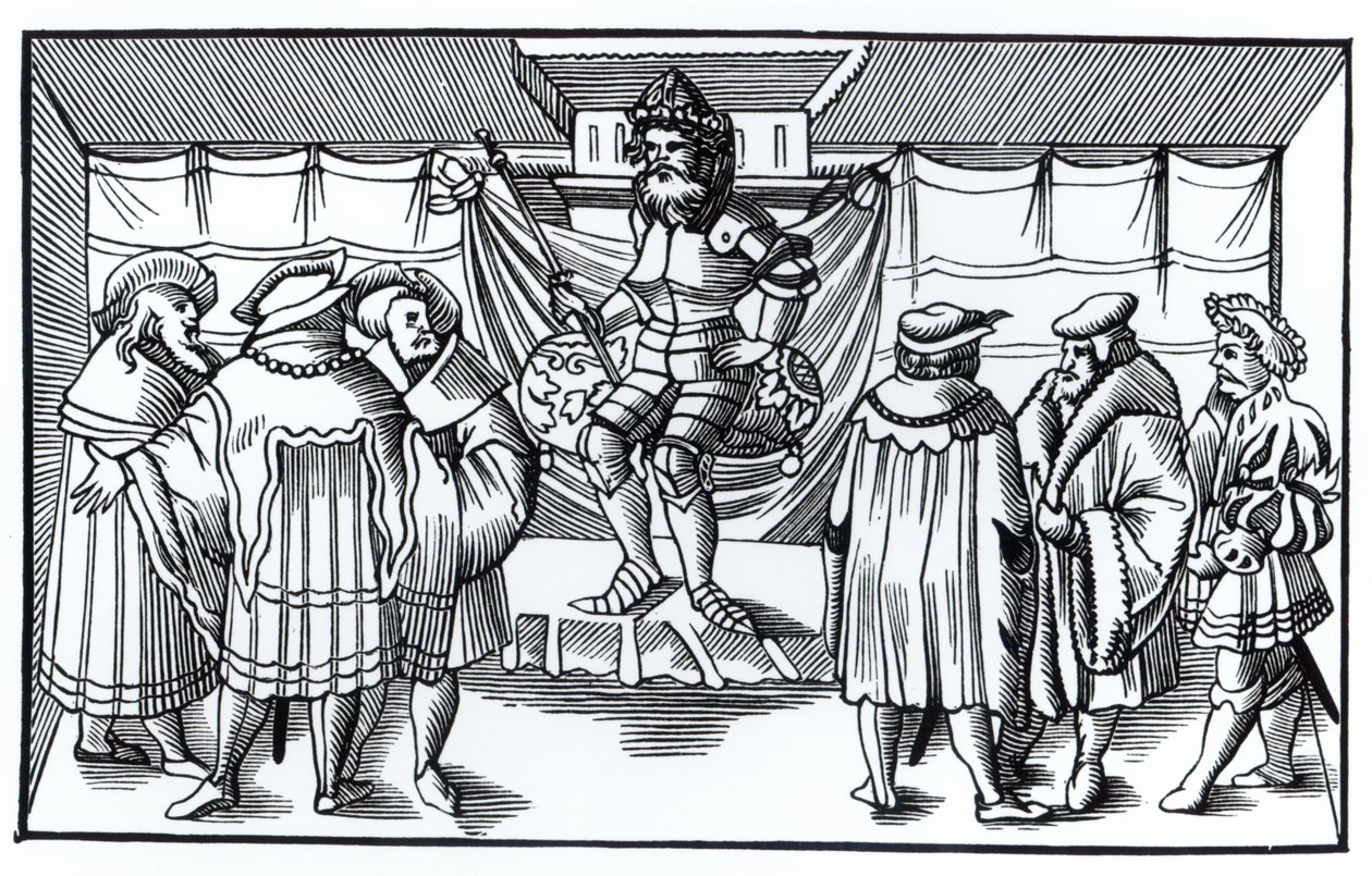 La corte de un barón, después de un grabado en Cosmographie Universelle de Munster, publicado en 1552 de German School