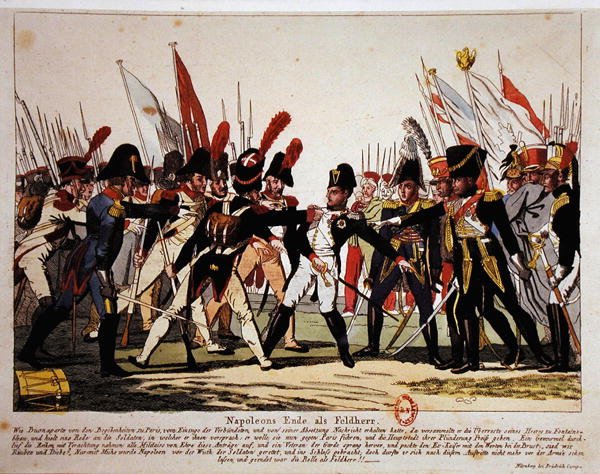 El fin de Napoleón (1769-1821) como General en 1815 (litografía en color) de German School