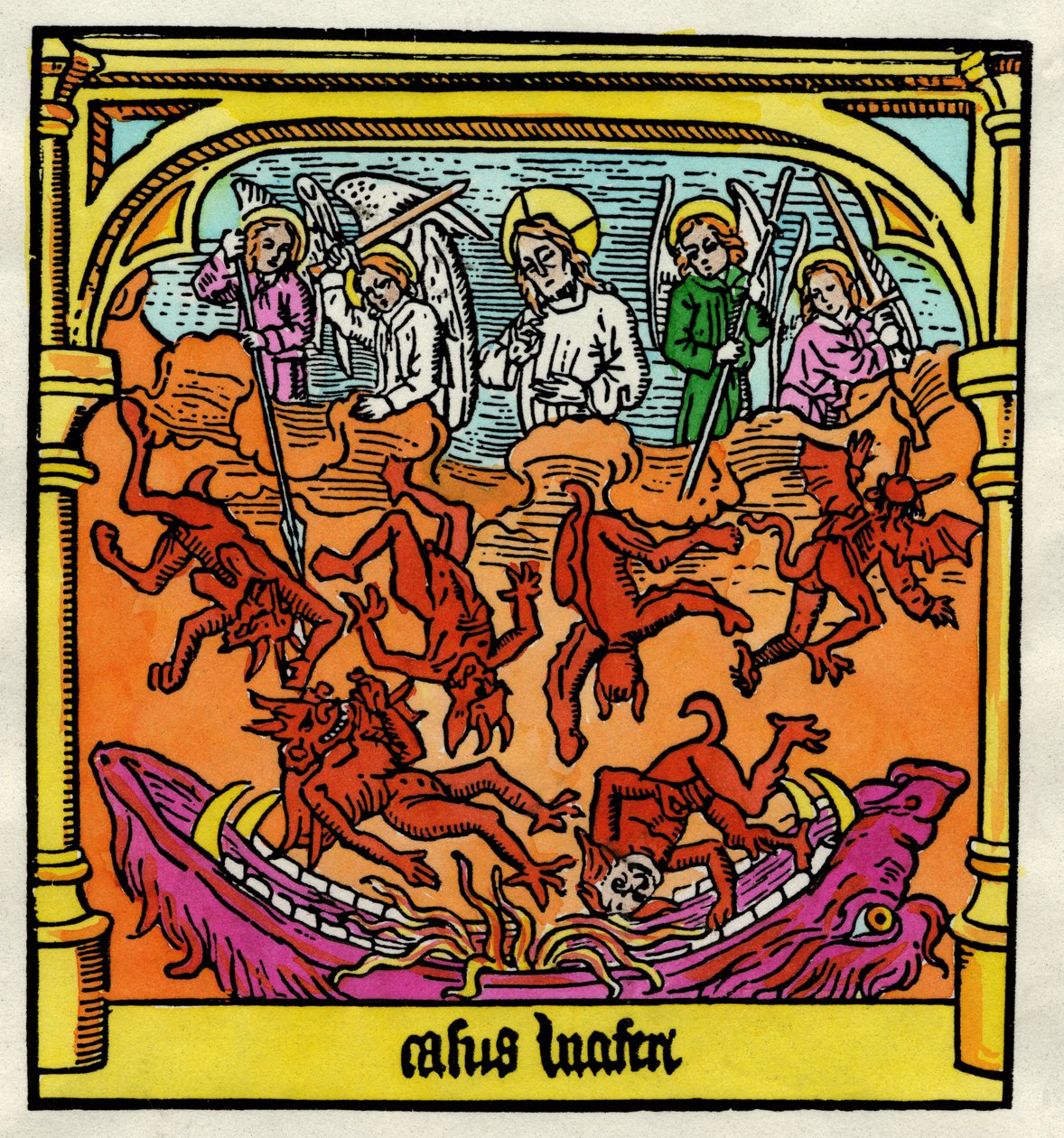 La caída de Lucifer y los ángeles rebeldes, ilustración de una copia de la 