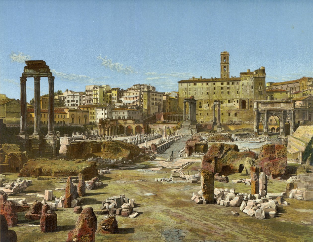 El Foro, Roma (cromolito) de German School