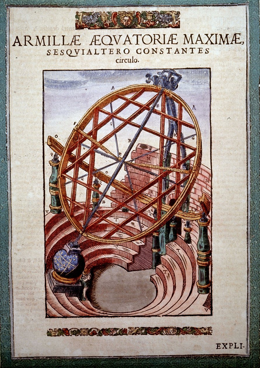 El Gran Armil Ecuatorial en “Astronomiae instituatae machanicia” por Tycho Brahe (1546 - 1601), Wandsbeck de German School
