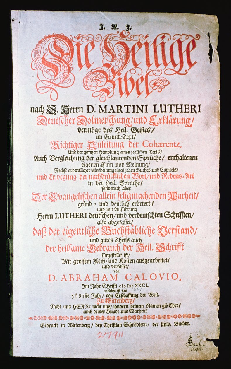 La Santa Biblia, Vol. I., 1681 de German School