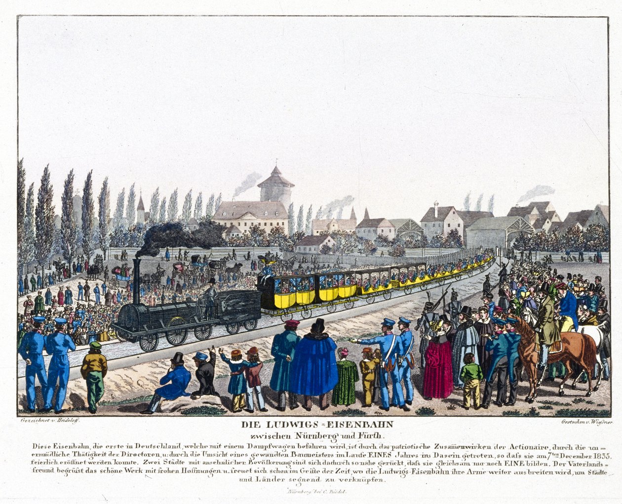 La inauguración del ferrocarril de Nuremberg-Furth, 7 de diciembre de 1835 de German School